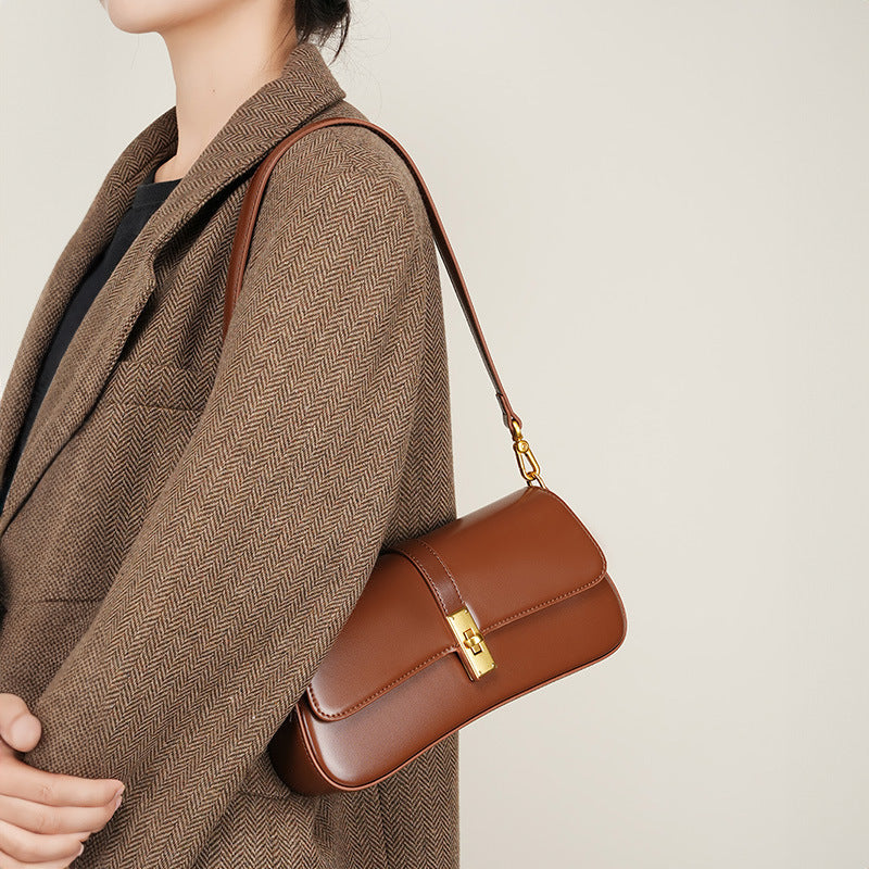 Nouriselle Classic Chic Shoulder Bag – Coffee Brown