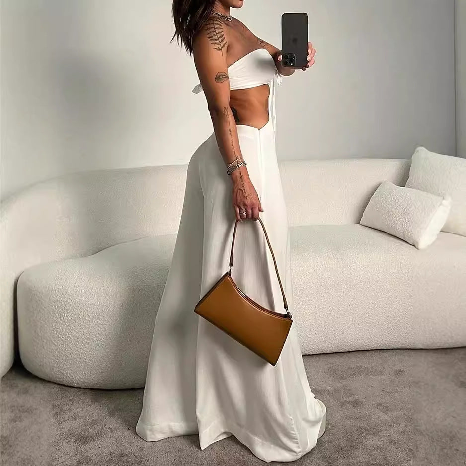 Nouriselle Cut-Out Bandeau Jumpsuit – White Hot Edition