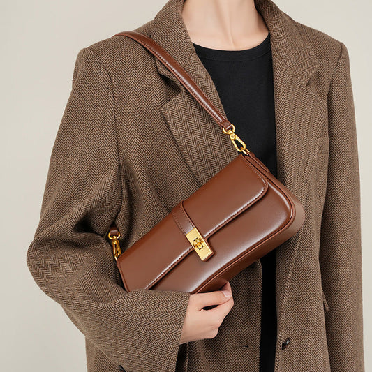 Nouriselle Classic Chic Shoulder Bag – Coffee Brown